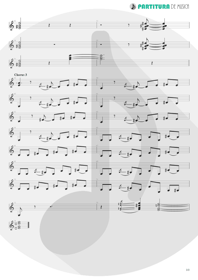 Partitura de musica de Guitarra Elétrica - Jailhouse Rock | ZZ Top | Fandango! 1975 - pag 3