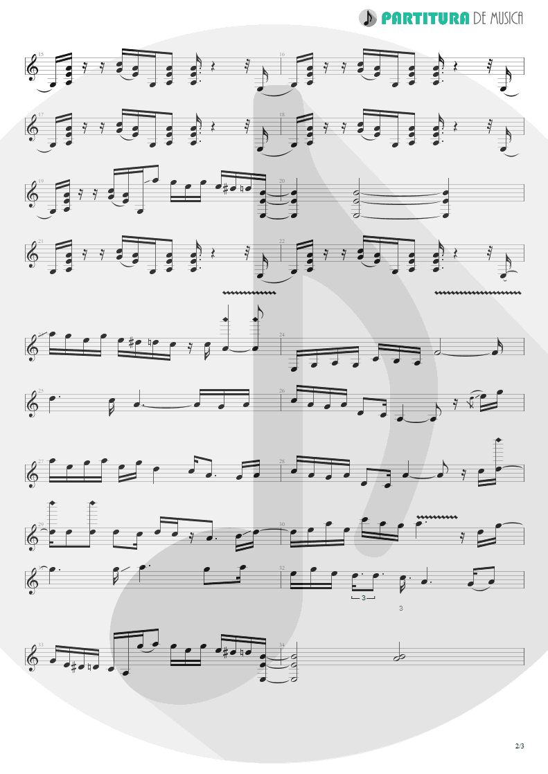 Partitura de musica de Guitarra Elétrica - Nasty Dogs & Funky Kings | ZZ Top | Fandango! 1975 - pag 2