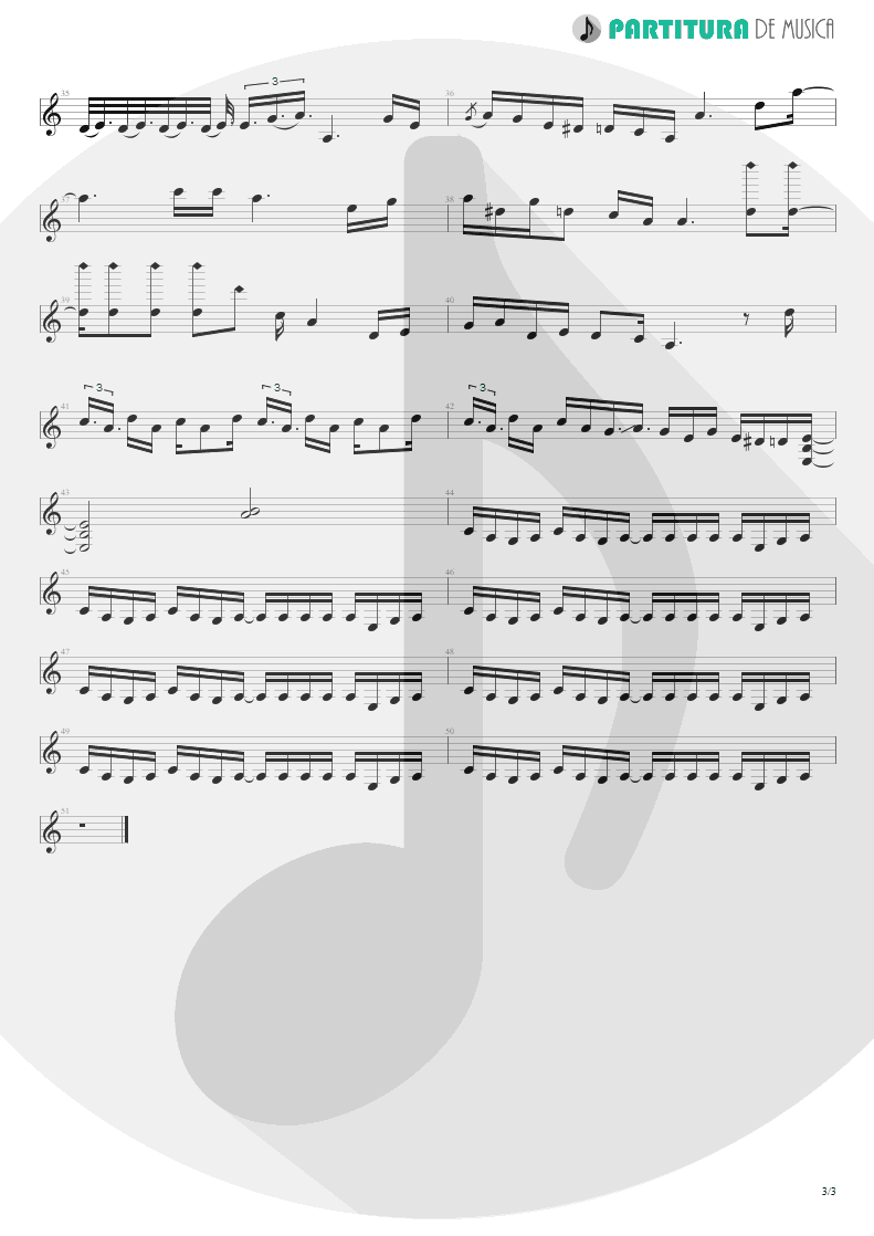 Partitura de musica de Guitarra Elétrica - Nasty Dogs & Funky Kings | ZZ Top | Fandango! 1975 - pag 3