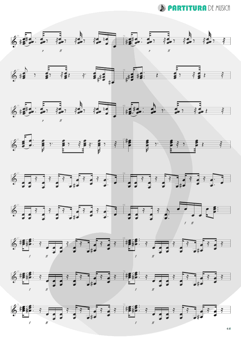 Partitura de musica de Guitarra Elétrica - Cheap Sunglasses | ZZ Top | Degüello 1979 - pag 4