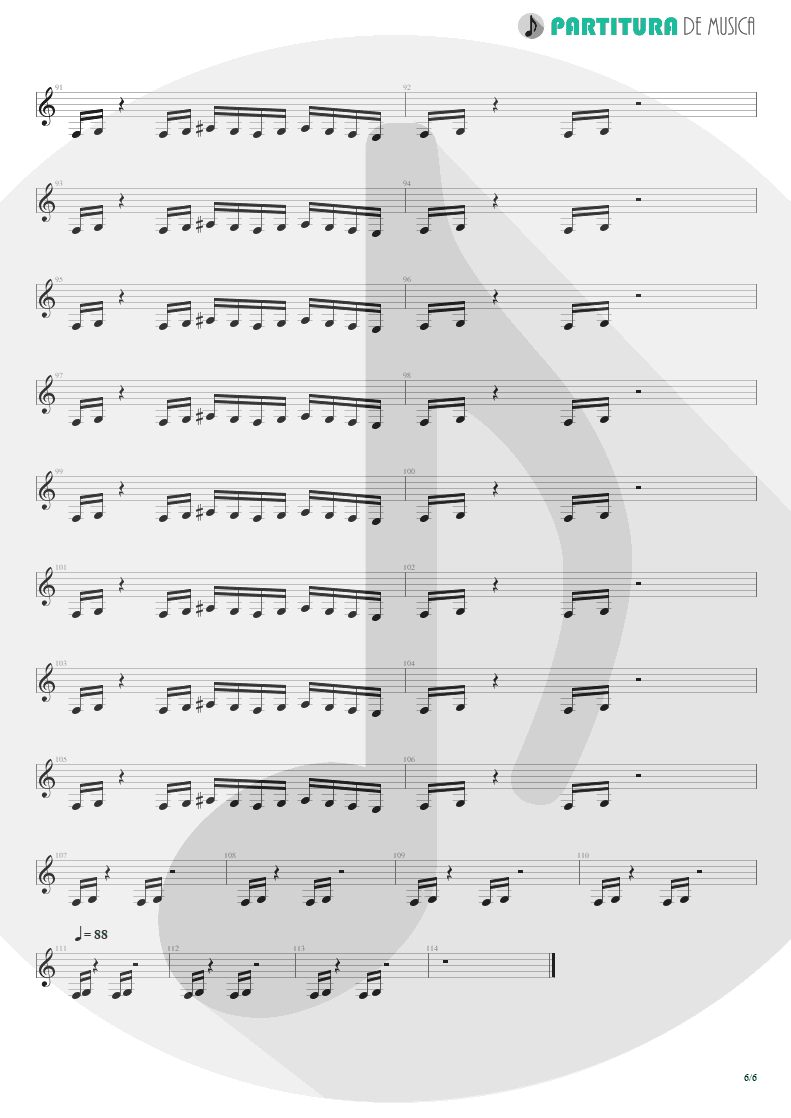 Partitura de musica de Guitarra Elétrica - Cheap Sunglasses | ZZ Top | Degüello 1979 - pag 6