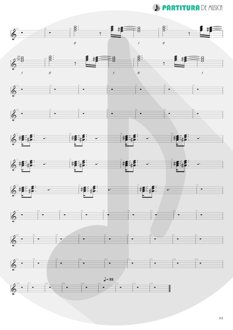 Partitura de musica de Guitarra Elétrica - Cheap Sunglasses | ZZ Top | Degüello 1979 - pag 2