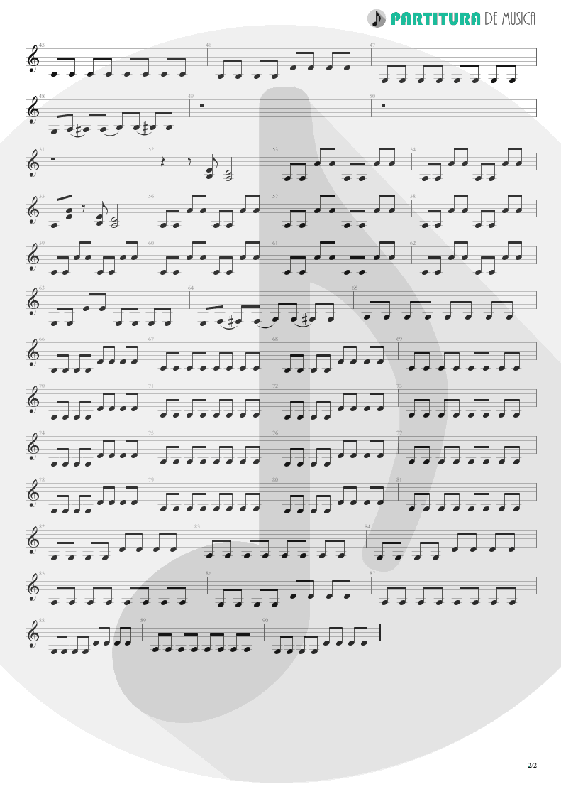 Partitura de musica de Guitarra Elétrica - I Thank You | ZZ Top | Degüello 1979 - pag 2