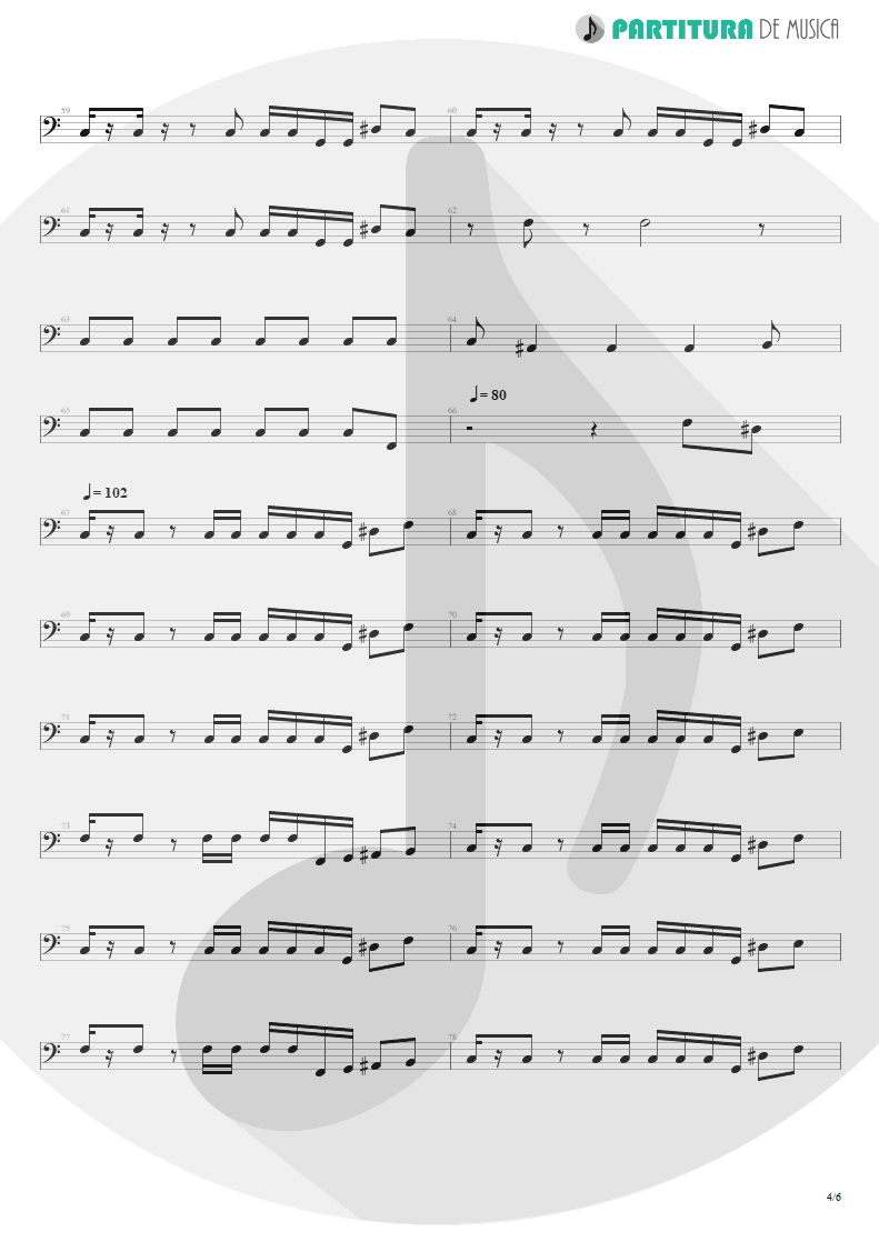 Partitura de musica de Baixo Elétrico - I'm Bad, I'm Nationwide | ZZ Top | Degüello 1979 - pag 4