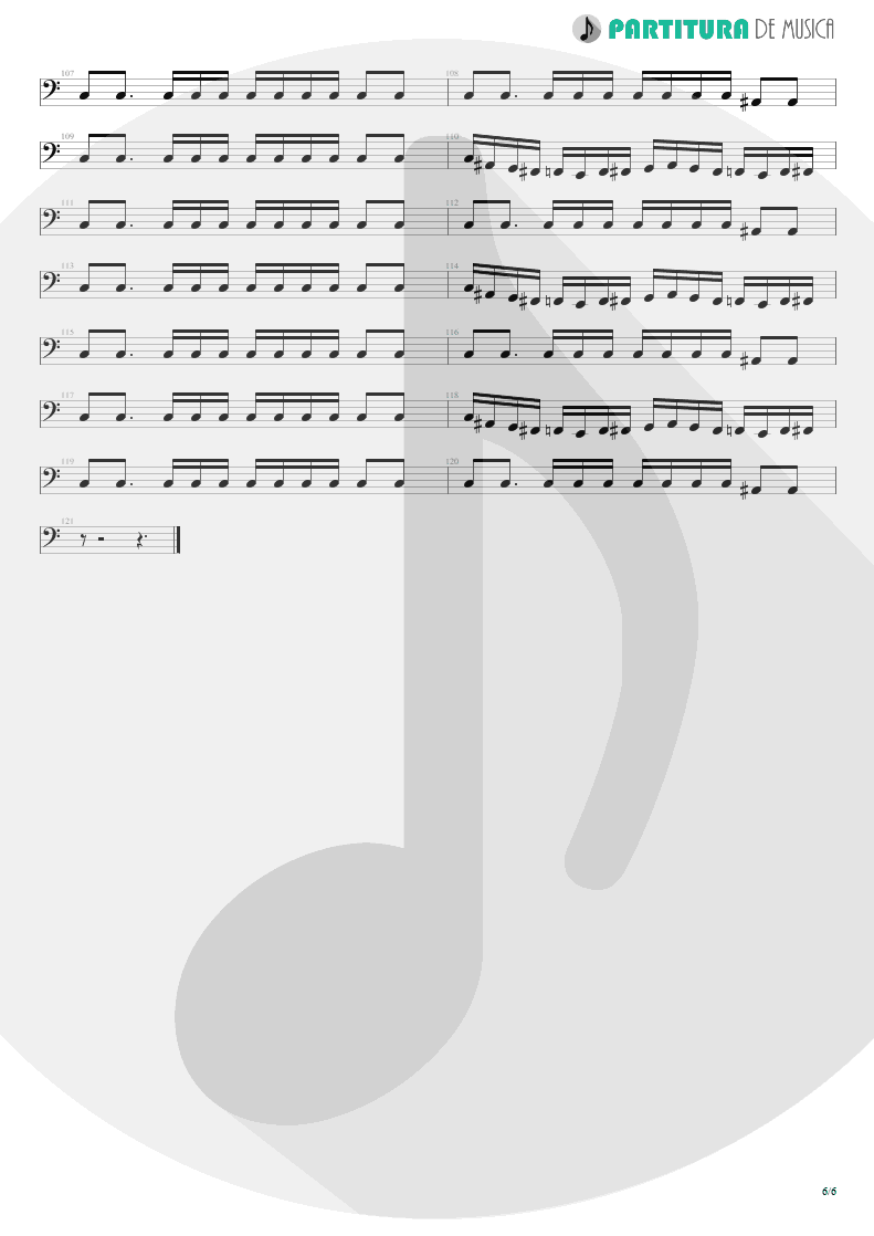 Partitura de musica de Baixo Elétrico - I'm Bad, I'm Nationwide | ZZ Top | Degüello 1979 - pag 6