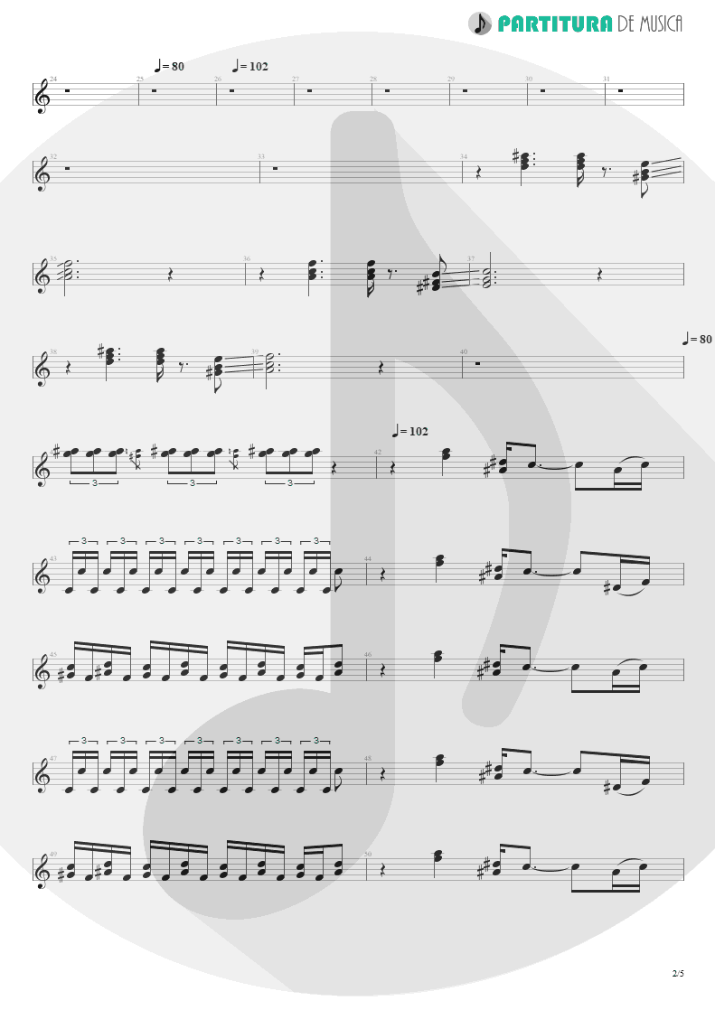 Partitura de musica de Guitarra Elétrica - I'm Bad, I'm Nationwide | ZZ Top | Degüello 1979 - pag 2