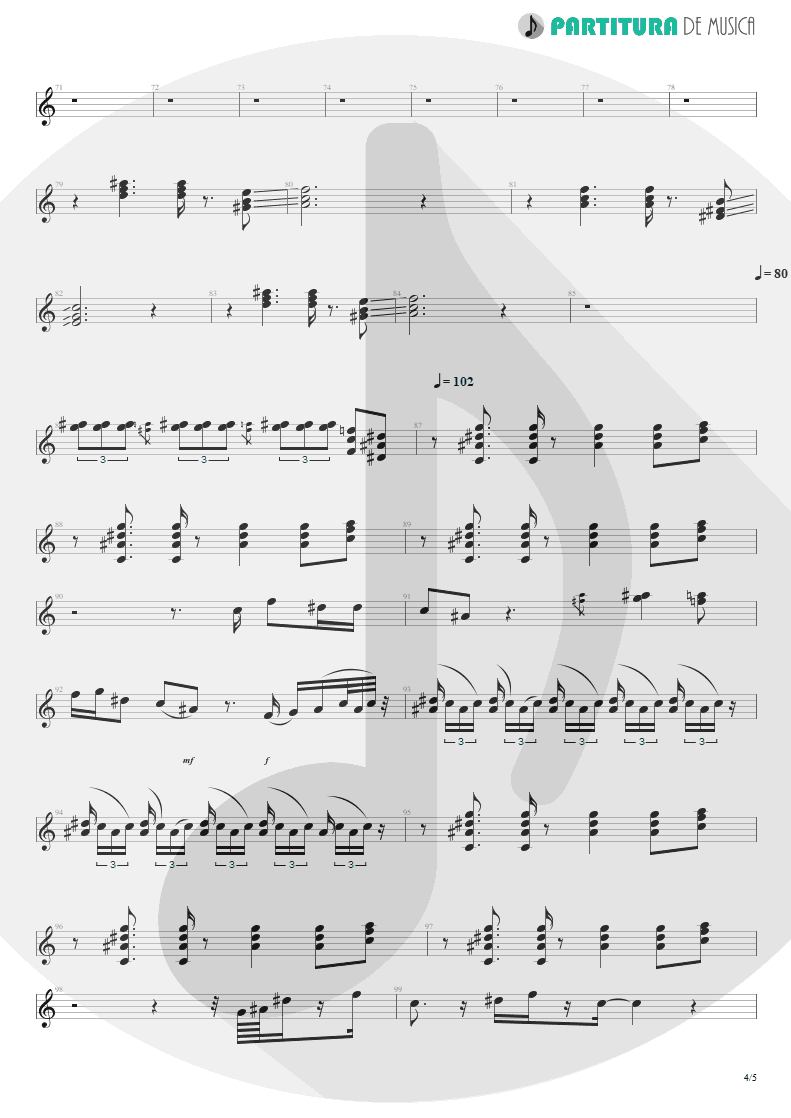 Partitura de musica de Guitarra Elétrica - I'm Bad, I'm Nationwide | ZZ Top | Degüello 1979 - pag 4