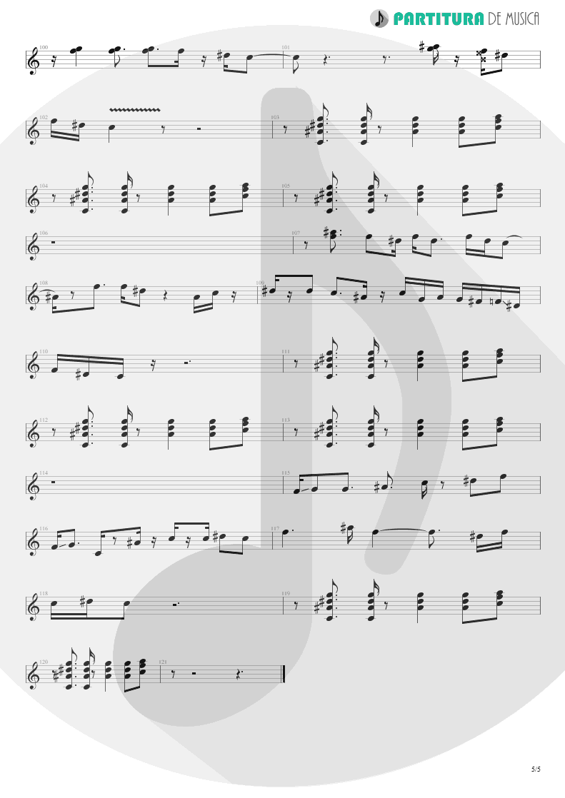 Partitura de musica de Guitarra Elétrica - I'm Bad, I'm Nationwide | ZZ Top | Degüello 1979 - pag 5