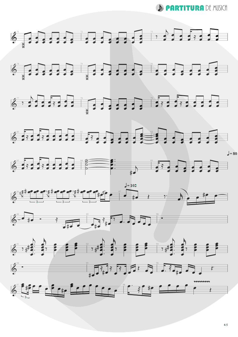 Partitura de musica de Guitarra Elétrica - I'm Bad, I'm Nationwide | ZZ Top | Degüello 1979 - pag 4