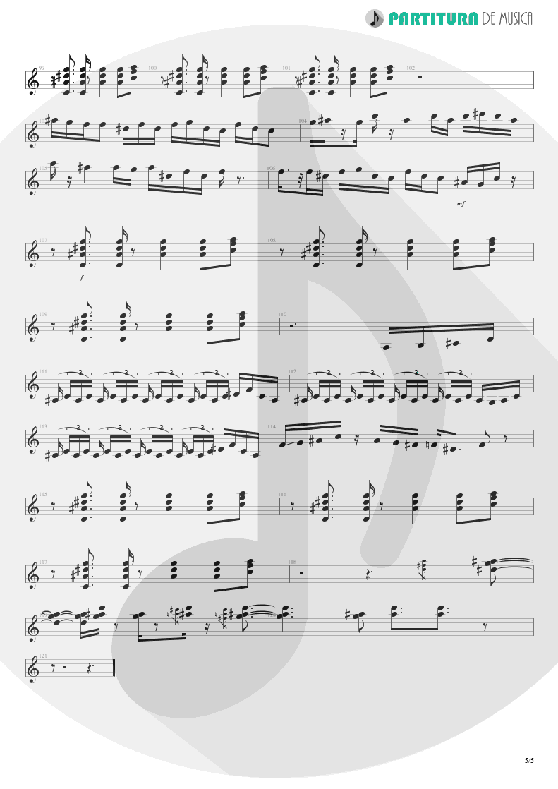 Partitura de musica de Guitarra Elétrica - I'm Bad, I'm Nationwide | ZZ Top | Degüello 1979 - pag 5