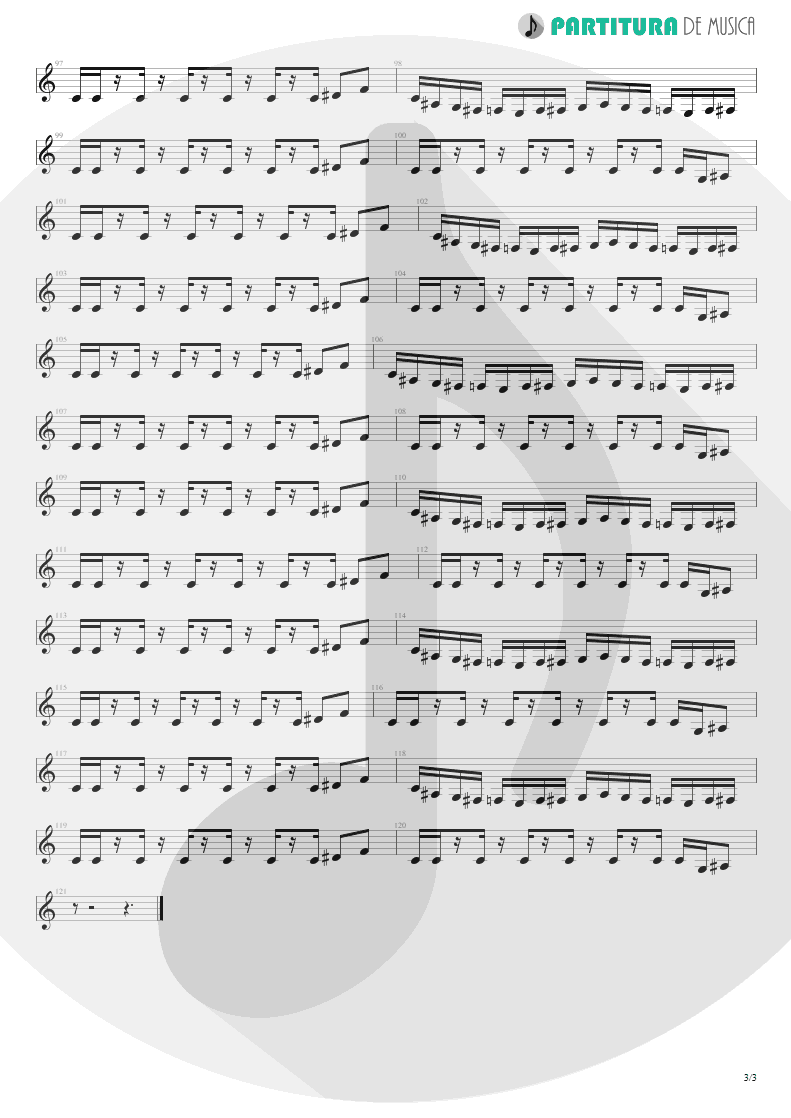 Partitura de musica de Guitarra Elétrica - I'm Bad, I'm Nationwide | ZZ Top | Degüello 1979 - pag 3