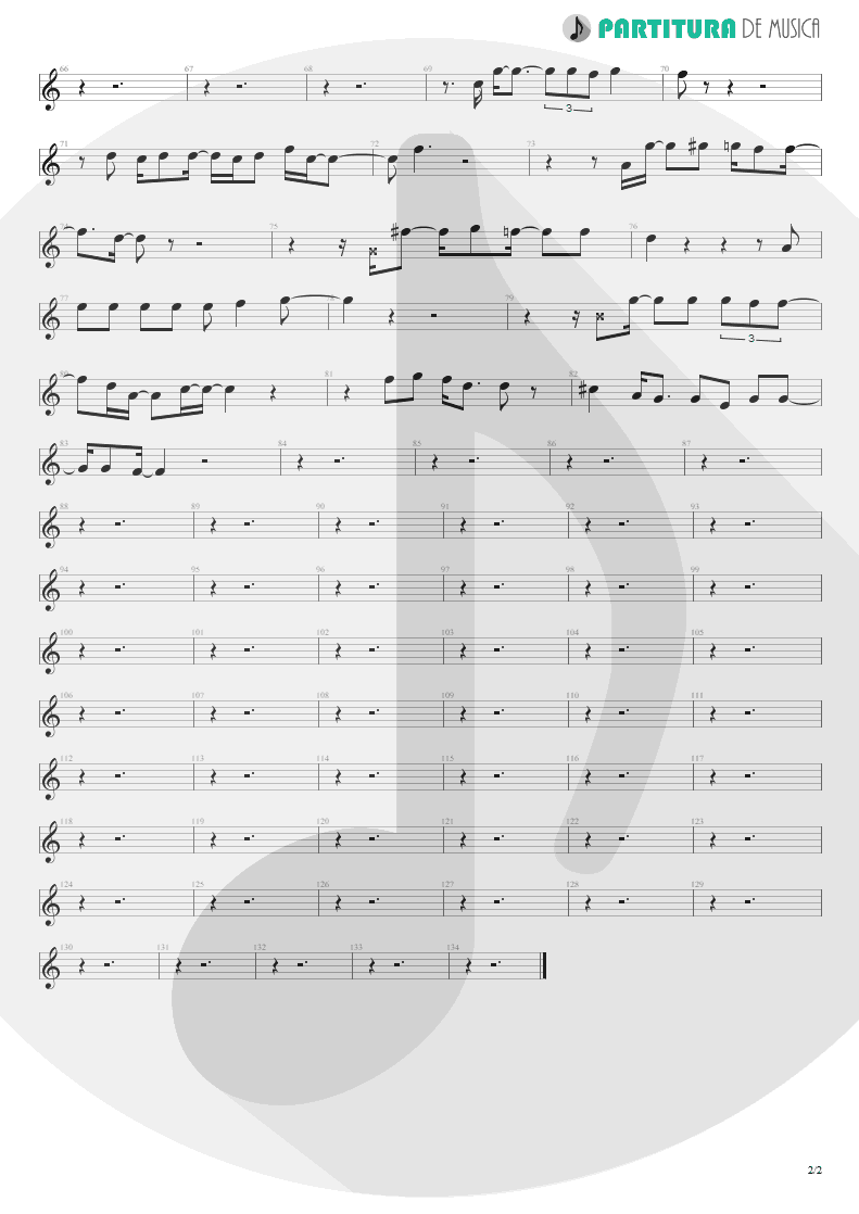 Partitura de musica de Canto - I Need You Tonight | ZZ Top | Eliminator 1983 - pag 2