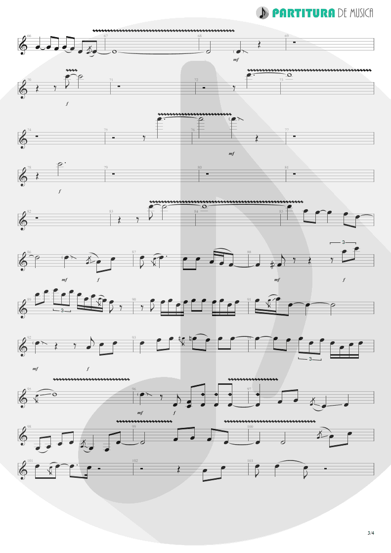 Partitura de musica de Guitarra Elétrica - I Need You Tonight | ZZ Top | Eliminator 1983 - pag 3