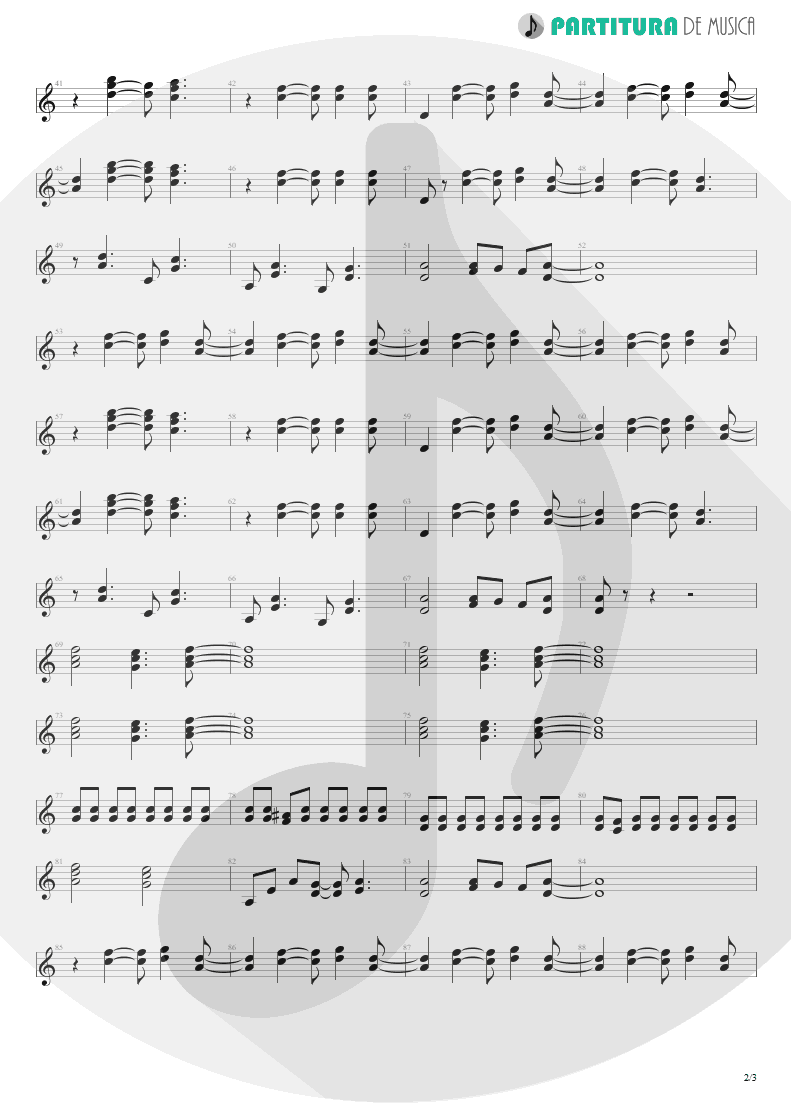 Partitura de musica de Guitarra Elétrica - I Need You Tonight | ZZ Top | Eliminator 1983 - pag 2