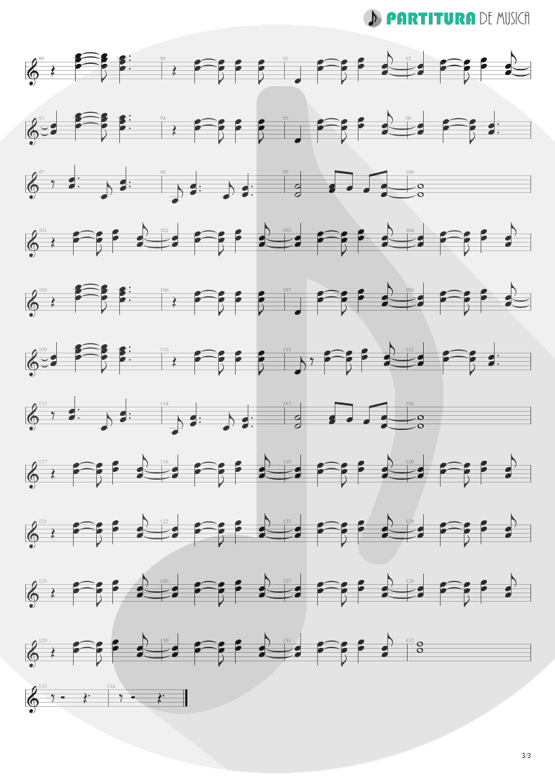 Partitura de musica de Guitarra Elétrica - I Need You Tonight | ZZ Top | Eliminator 1983 - pag 3