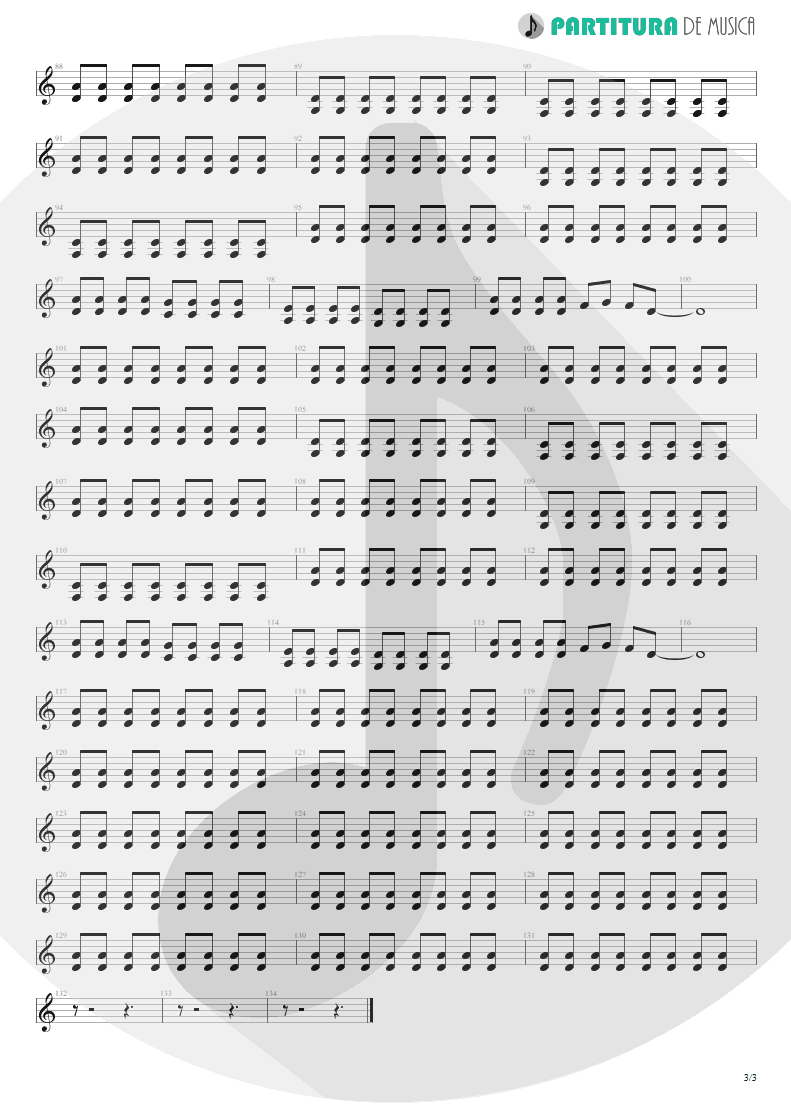 Partitura de musica de Guitarra Elétrica - I Need You Tonight | ZZ Top | Eliminator 1983 - pag 3