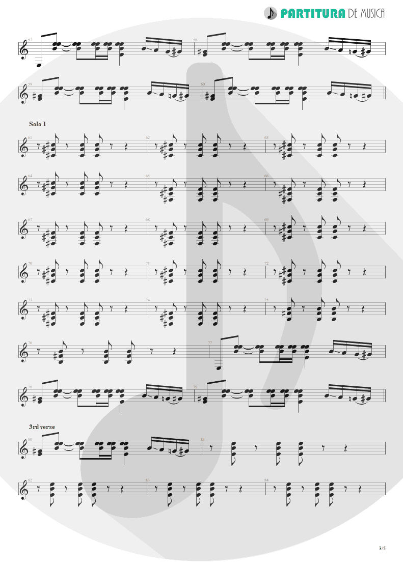 Partitura de musica de Guitarra Elétrica - Legs | ZZ Top | Eliminator 1983 - pag 3