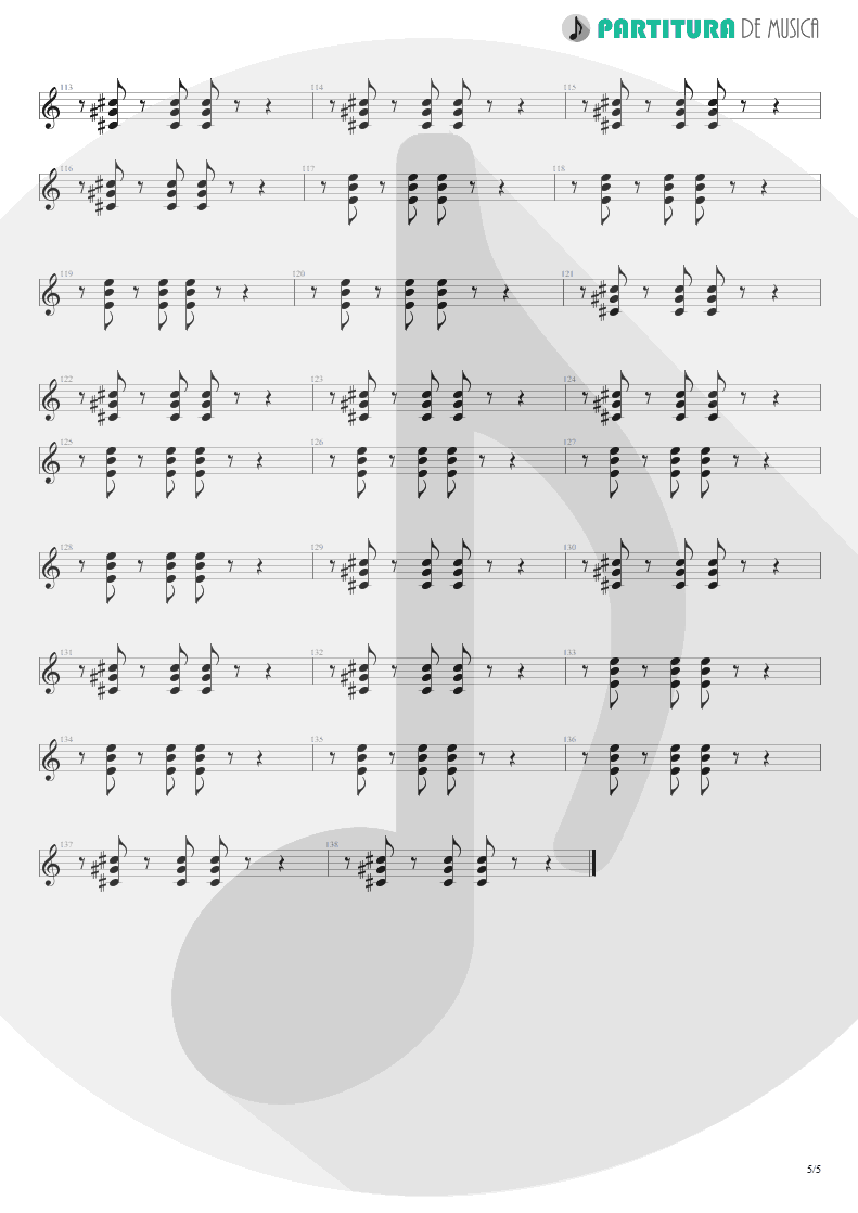 Partitura de musica de Guitarra Elétrica - Legs | ZZ Top | Eliminator 1983 - pag 5