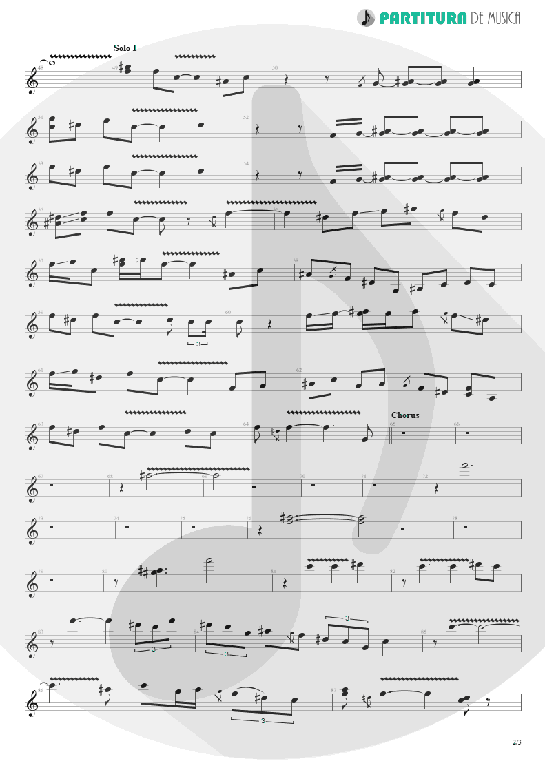 Partitura de musica de Guitarra Elétrica - Doubleback | ZZ Top | Recycler 1990 - pag 2