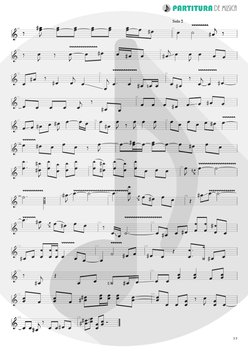 Partitura de musica de Guitarra Elétrica - Doubleback | ZZ Top | Recycler 1990 - pag 3