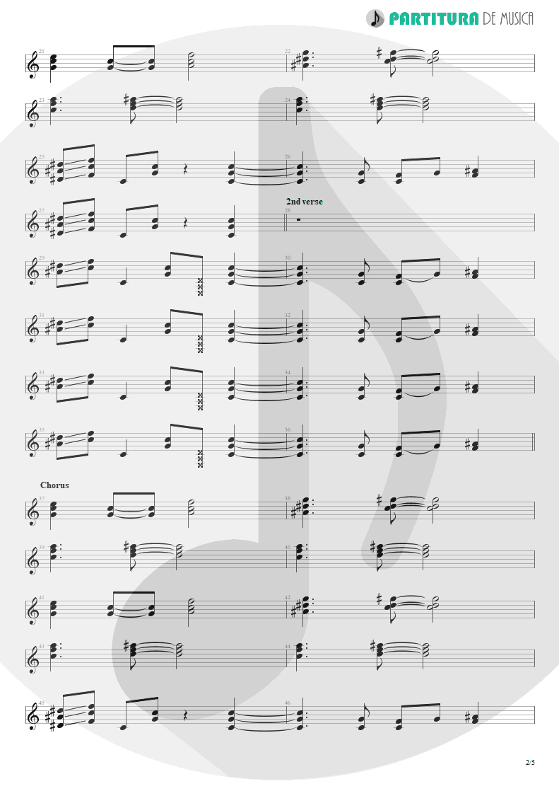 Partitura de musica de Guitarra Elétrica - Doubleback | ZZ Top | Recycler 1990 - pag 2