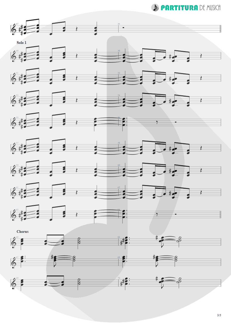 Partitura de musica de Guitarra Elétrica - Doubleback | ZZ Top | Recycler 1990 - pag 3