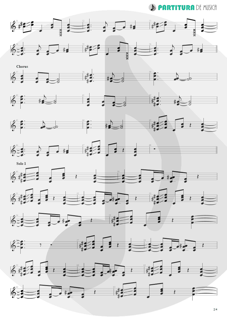 Partitura de musica de Guitarra Elétrica - Doubleback | ZZ Top | Recycler 1990 - pag 2