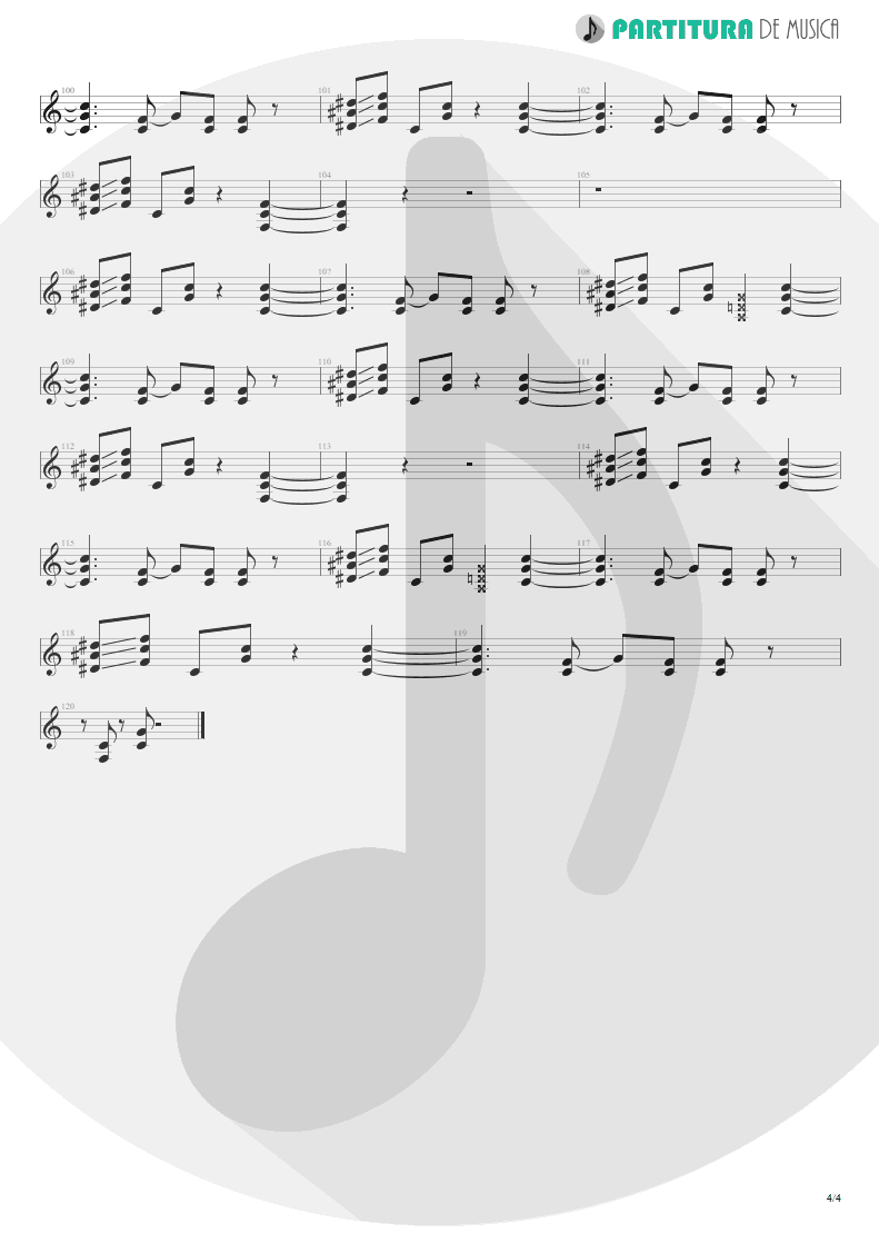 Partitura de musica de Guitarra Elétrica - Doubleback | ZZ Top | Recycler 1990 - pag 4