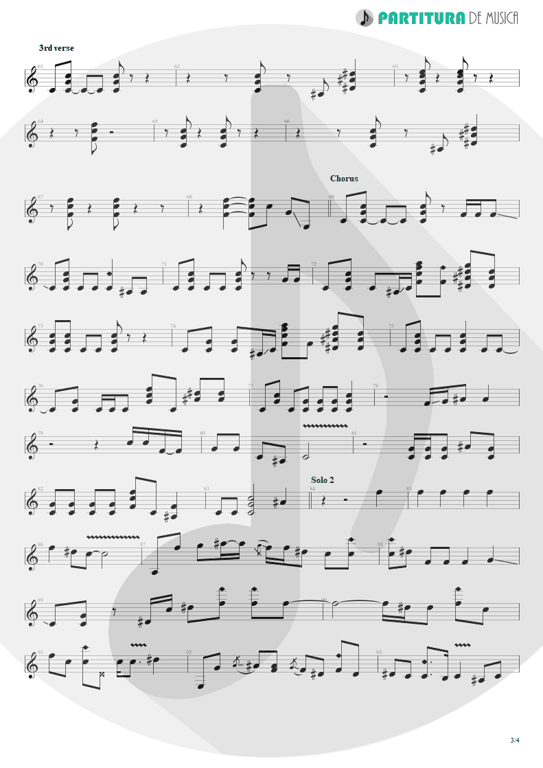 Partitura de musica de Guitarra Elétrica - Give It Up | ZZ Top | Recycler 1990 - pag 3