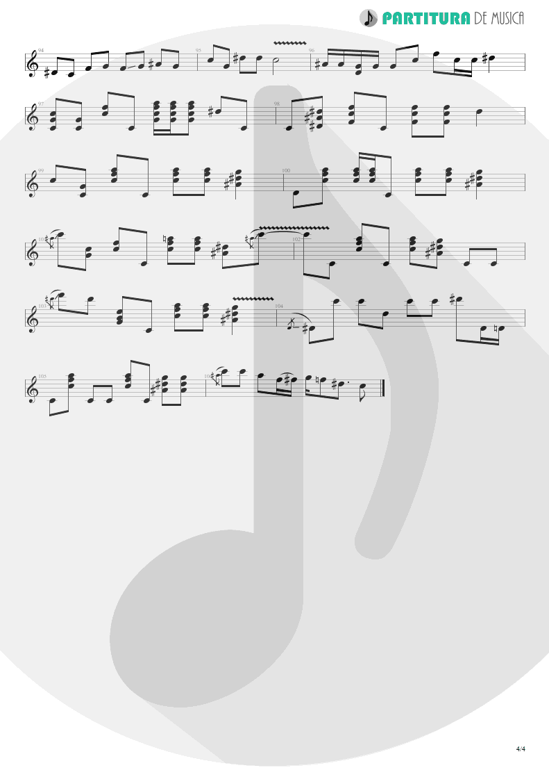 Partitura de musica de Guitarra Elétrica - Give It Up | ZZ Top | Recycler 1990 - pag 4